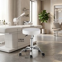 Tabouret de bar moderne et minimaliste, pivotant et réglable en hauteur avec roulettes, dossier haut, rond ou carré