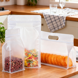 סיטונאי התאמה אישית בגודל שמונה-צדדית פרוסת רוכסן שקוף רוכסן שקיות תחתון שטוח - Product Image 3