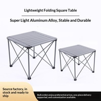 Table de camping pliable en alliage d'aluminium - Meuble d'extérieur portable léger et simple pour le camping