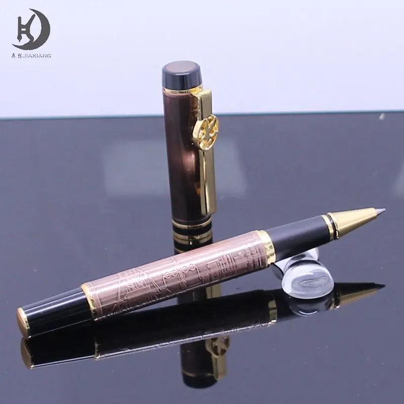 Hochwertiger antiker roter Bronze-VIP-Stift für Kuwait Souvenir individuelles Radierdesign Kugelschreiber
