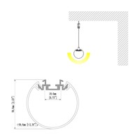R60mm haut de gamme luxe forme ronde pendentif suspendu Led profilé en aluminium pour bande lumineuse Led