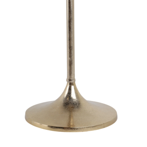 Elegante tavolino da salotto sottile in metallo con piano in marmo e base a tromba per l'arredamento della stanza - Product Image 5