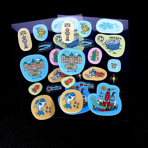 Autocollant transparent en BOPP, autocollant personnalisé adhésif double face en PET, autocollants de dessin animé transparents, impression <span class=keywords><strong>d</strong></span>'étiquettes adhésives personnalisées - Product Image 5