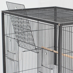 2023 Metal Large Birdcage Fancy For Pigeons Parrots Iron Wire Square Tube Birdhouse With Wheels Station Bars Food Boxes Tray - Product Image 4