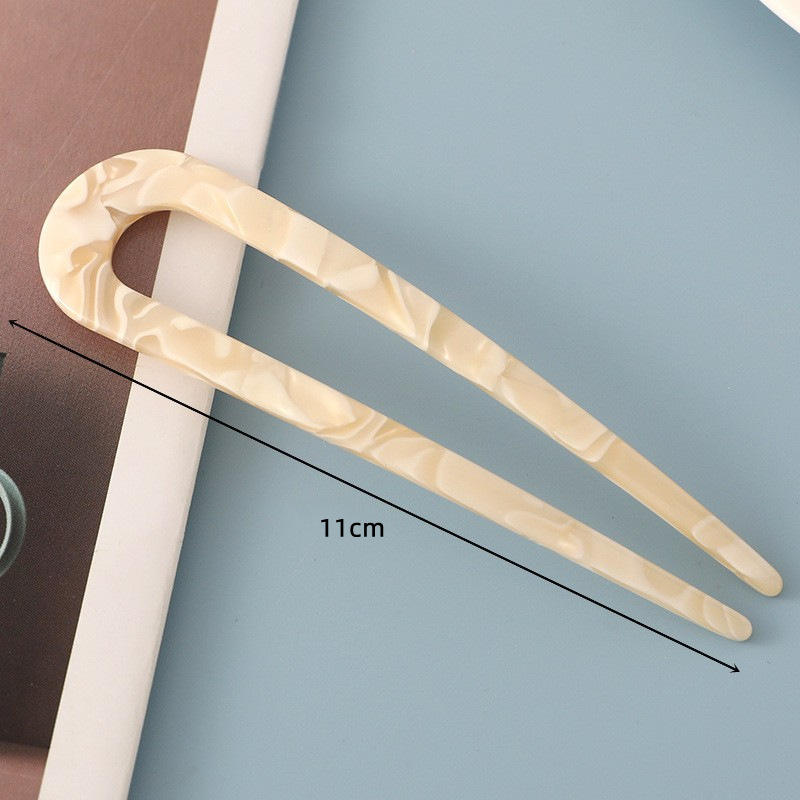 2#(width) yellow U-shaped acetic acid hair clasp