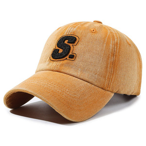 Gorra de Papá Bordada con la Letra S, 100% Algodón Lavado, 6 Paneles, Unisex, Ajustable, para Deportes Casuales al Aire Libre - Product Image 5
