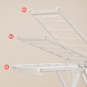 <span class=keywords><strong>Séchoir</strong></span> <span class=keywords><strong>à</strong></span> <span class=keywords><strong>linge</strong></span> pliable avec <span class=keywords><strong>roulettes</strong></span>, <span class=keywords><strong>séchoir</strong></span> <span class=keywords><strong>à</strong></span> vêtements robuste en métal, <span class=keywords><strong>séchoir</strong></span> <span class=keywords><strong>à</strong></span> <span class=keywords><strong>linge</strong></span> autoportant extra-épais - Product Image 5