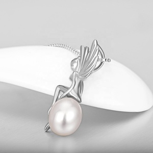 Nuevo diseño, joyería <span class=keywords><strong>de</strong></span> perlas individuales, <span class=keywords><strong>de</strong></span> Plata <span class=keywords><strong>de</strong></span> Ley 925 Ángel, collar <span class=keywords><strong>de</strong></span> montaje <span class=keywords><strong>de</strong></span> perlas <span class=keywords><strong>de</strong></span> agua dulce <span class=keywords><strong>de</strong></span> 6-8mm - Product Image 2