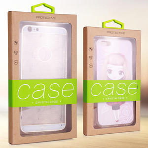 Wholesale Custom Kraft <b>Paper</b> Color‑block Strap Window Hanging Hole Box For Trendy Phone Case Packaging - Product Image 4
