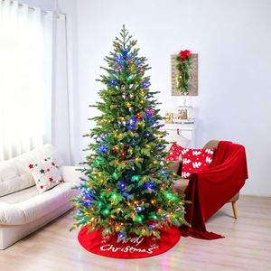 Sapin de Noël automatique bicolore LED, simulé, hybride PE+PVC, avec éclairage crypté - Product Image 3