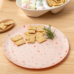 Pink Confetti Luxury BPA Free 12-Piece 4-Person Classic Style Reusable Dinnerware <b>Set</b> <b>Melamine</b> for Home Party & Wedding Use - Product Image 6