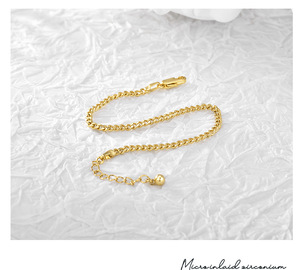 Pulsera de Cadena Cubana Delgada Chapada en Oro de 18K, Joyería Religiosa Clásica de Moda Hecha de Latón, en Oferta - Product Image 1