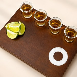 Bandeja de Madera para Tequila con Borde de Sal, Portavasos para Tequila, 8x11.8 Pulgadas, para Amantes del Tequila - Product Image 5