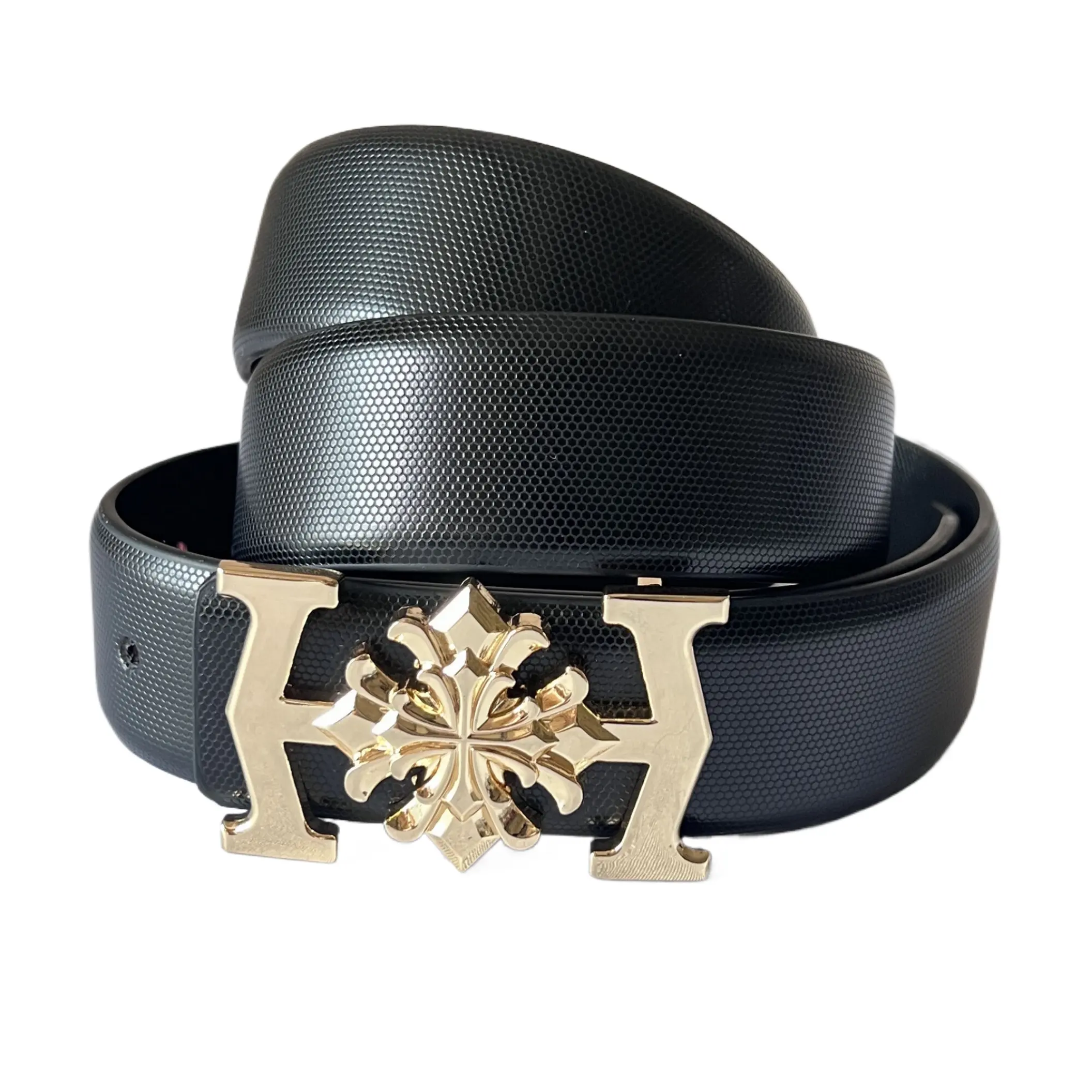 Belt leather custom leather belts men and women design can custom with new flower gold buckle