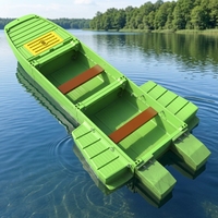 Bateau pliable modulaire portable en PE, prêt pour le toit de voiture, épaissi, robuste, renforcé, écologique, recyclable, avec un grand espace de rangement pour les exercices de sauvetage