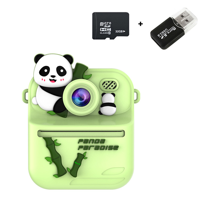 S1 Printer Camera - Green Panda 32GB Memory Card USB Card Reader