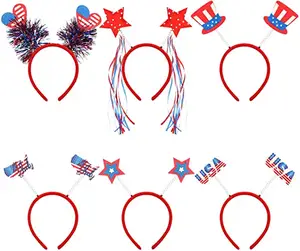 Stirnband Dekoration Glittery Star USA Flagge Herz Hut geformt Kopf Bopper für Memorial Day Party Zubehör