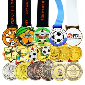 Winners Trophy Cup Tkd Runner Football Soccer Gold Blank Design Sports Metal Custom Medals And Ribbons Trophies Medallas Medal