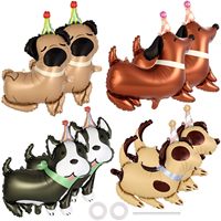 Kit de ballons en aluminium animaux mignons (chien, girafe, tigre, lion, cheval debout, chiffre) pour fête d'anniversaire safari pour enfants, auto-scellant