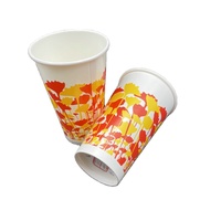 Gobelets jetables en papier pour boissons froides avec couvercle en PS pour jus et autres boissons