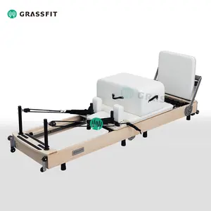 Multi-functional Wooden Folding Pilates Reformer Machine Foldable Core Training Bed Wood Equipment For Gym Studio Workout