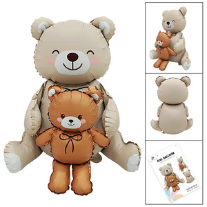 Palloncini a Forma di Orso Opaco Stile Ins, Decorazioni per Feste di <span class=keywords><strong>Compleanno</strong></span> e Festività, Palloncini Cartoon Retrò ad Elio - Product Image 3