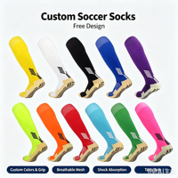 Chaussettes de sport pour hommes, longues et épaisses, de haute qualité, multicolores, antidérapantes, avec fond en tissu éponge, pour le football