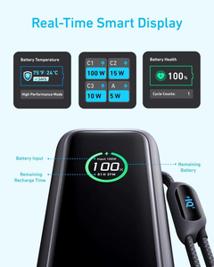 Anker A1695 165W Batterie externe à charge rapide haute capacité 25000mAh Chargeur portable Batterie de charge ultra-rapide intégrée - Product Image 2