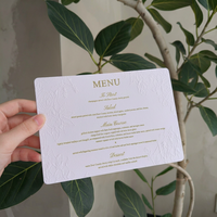 Tarjetas de Invitación y Menú Personalizadas de Alta Calidad, Ecológicas, con Grabado en Relieve, Impresión en Letterpress y UV, Papel Elegante, Tarjetas de Agradecimiento de Cartulina