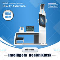 Kiosque d'examen de santé en libre-service HW-V7000, tout-en-un, multifonctionnel, avec balance mécanique, construction en acier, personnalisable OEM