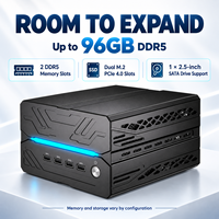 Mini PC de jeu AMD Ryzen 7 7700 RTX 4060 Ti 8 Go Ordinateur de bureau DDR5 WiFi 7 Double LAN 2.5G avec prise en charge des disques SATA 2.5 pouces