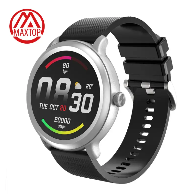 Maxtop jam tangan pintar olahraga pintar jam tangan pintar Slider bulat jam tangan pintar untuk pria Android
