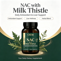 NAC avec Chardon-Marie 500mg N-Acétylcystéine 60 Capsules Complément Alimentaire
