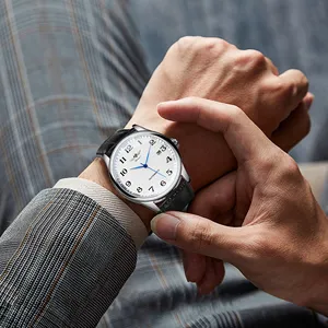 Đồng hồ cơ tự động cao cấp <span class=keywords><strong>Winner</strong></span> Fashion, mặt sau trong suốt, thiết kế tối giản với mặt số màu trắng bạc - Product Image 4