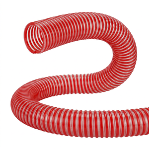Manguera de PVC Corrugada Flexible Roja, de Uso Industrial, Alta Presión, Ligera, en Forma de Espiral, Marca Flexima, Modelo PVC para Succión de Vino - Product Image 1