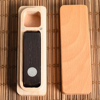 Approvisionnement en usine Logo personnalisé Boîte de rangement en bois de hêtre massif Vernis Joint Cadeau Boîte de timbres en bois avec couvercle magnétique