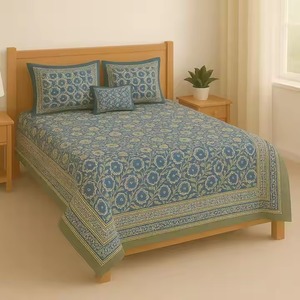 Juego de Sábanas King Size de Lujo Ecológicas, Estampadas a Mano, 100% Algodón Orgánico, 200 Hilos, para Todas las Temporadas, Estilo Vintage y Elegante - Product Image 2