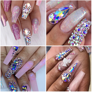 Cristaux de <span class=keywords><strong>strass</strong></span> AB, 12 pièces, en vrac, à dos plat <span class=keywords><strong>rouge</strong></span>, diamant, décoration de Nail Art, vente en gros - Product Image 4
