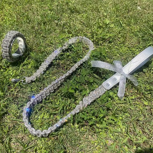 Venta al por mayor de diamantes de imitación de cuerda de cuero CRYSTAL BRAID <span class=keywords><strong>Pet</strong></span> LEASH SET <span class=keywords><strong>Collar</strong></span> de perro de lujo con hebilla de metal - Product Image 1