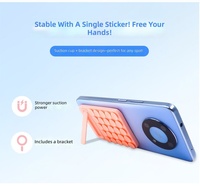 Support de téléphone à ventouse en silicone, support de téléphone pour miroir de douche, pliable, adhésif, accessoire pour smartphones pour selfies et vidéos