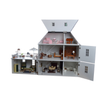 Maison de poupée en bois Villa avec balcon 1:12 Kit miniature bricolage Style européen