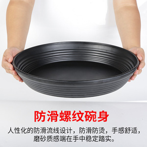 Black Frosted Melamine <b>Plate</b> Round Durable Food Serving Dish For Party And Restaurant Use - Product Image 4