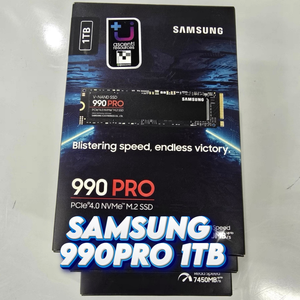 Samsung 990 PRO SSD 1TB PCIe 4.0 M.2 2280 Dahili Katı Hal Sürücüsü (SSD) Üst Düzey Oyunlar, İş İstasyonları, MZ-V9P1T0B/AM - Product Image 1