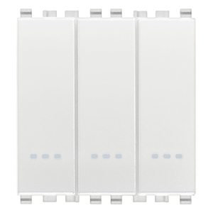 Three 1P 20AX White Wall <b>Switches</b> 5.3 In Height 5.1 In Length 4.3 In Width - Product Image 1