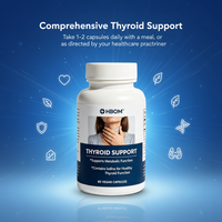 Capsules pour la thyroïde OEM contenant de l'iode, du sélénium, du zinc et de la L-tyrosine pour soutenir une fonction thyroïdienne saine.