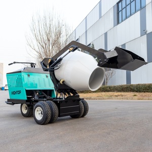 Pompe auto-chargeante haute efficacité, benne basculante à 4 roues HT800, mini-bétonnière de 380 dm³ de capacité pour la construction - Product Image 3