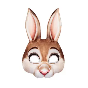 万圣节复活节主题半脸复活节嘉年华派对化妆舞会兔子动物角色扮演兔子面具