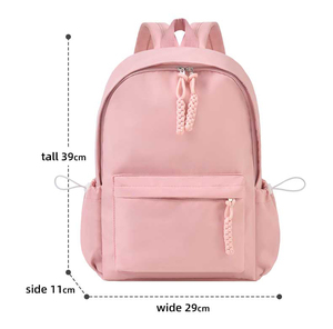<b>Large</b> Capacity Zipper <b>Backpack</b> Versatile for <b>School</b> Travel Leisure Comfortable Polyester Lining Solid Color Anti-Theft Feature - Product Image 4