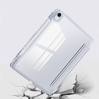 Housse à trois volets haute transparence pour iPad Mini 6 7 8,3 pouces, combinant un devant en cuir PU et un dos rigide en polycarbonate protecteur