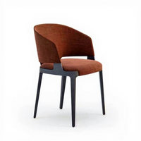 Chaise de salle à manger mobile en bois massif nordique, style luxe léger, moderne et minimaliste, en cuir et tissu, pour réception et restaurant, design de créateur